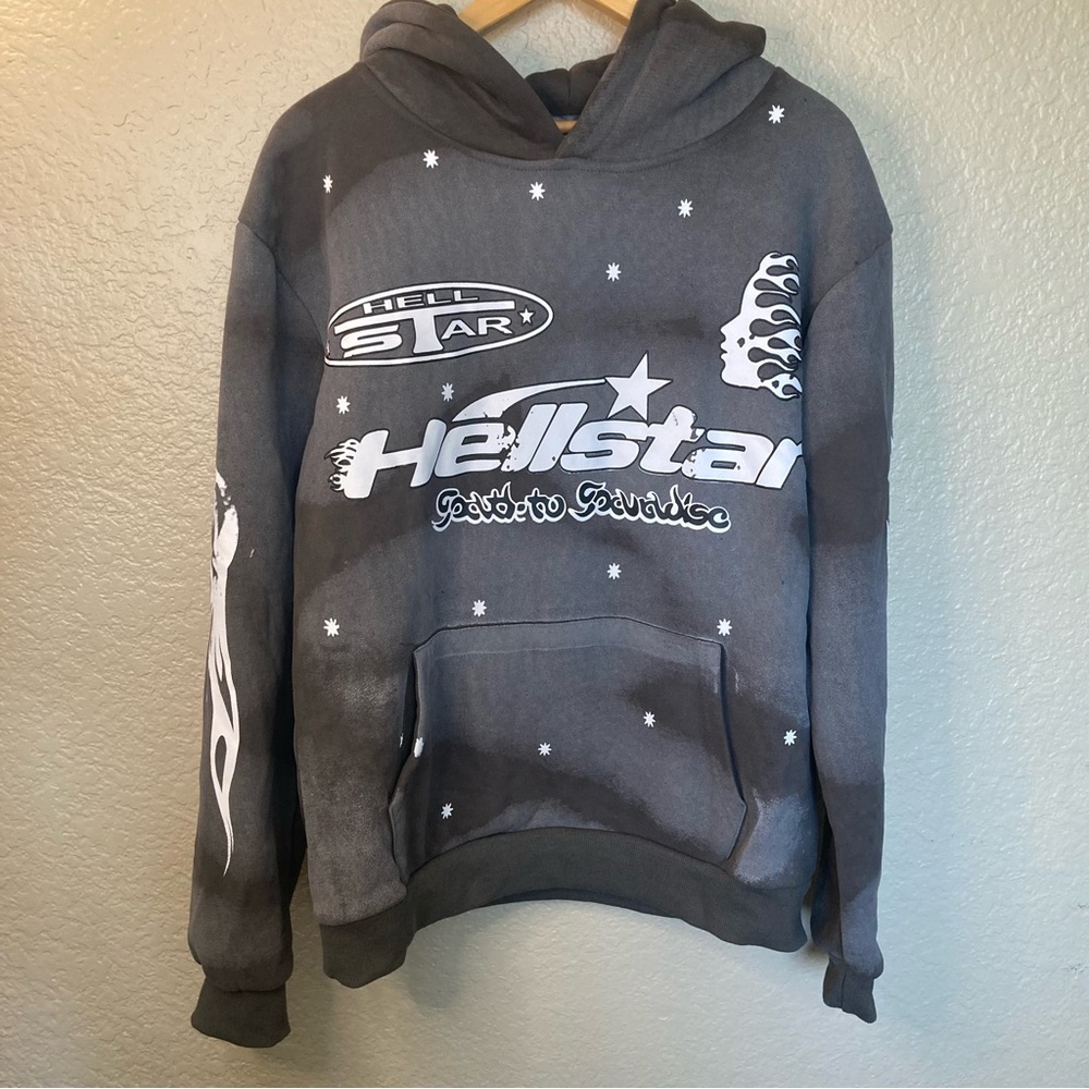 Hellstar Racer Hooded Vintage Y2K Sweater. Men’s Size Medium